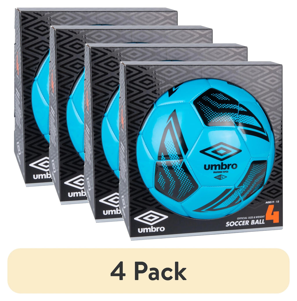 (4 Pack)  Diamond Viper Size 4 Soccer Ball, Blue
